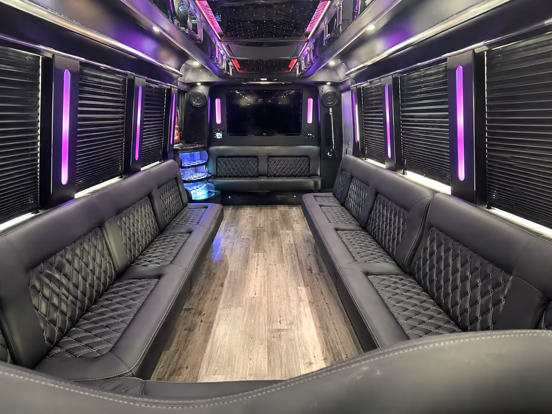 18 passenger party bus interior