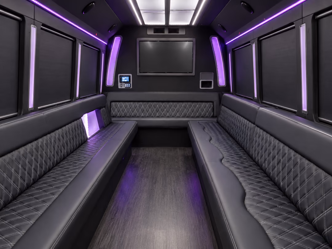 20 passenger party bus interior