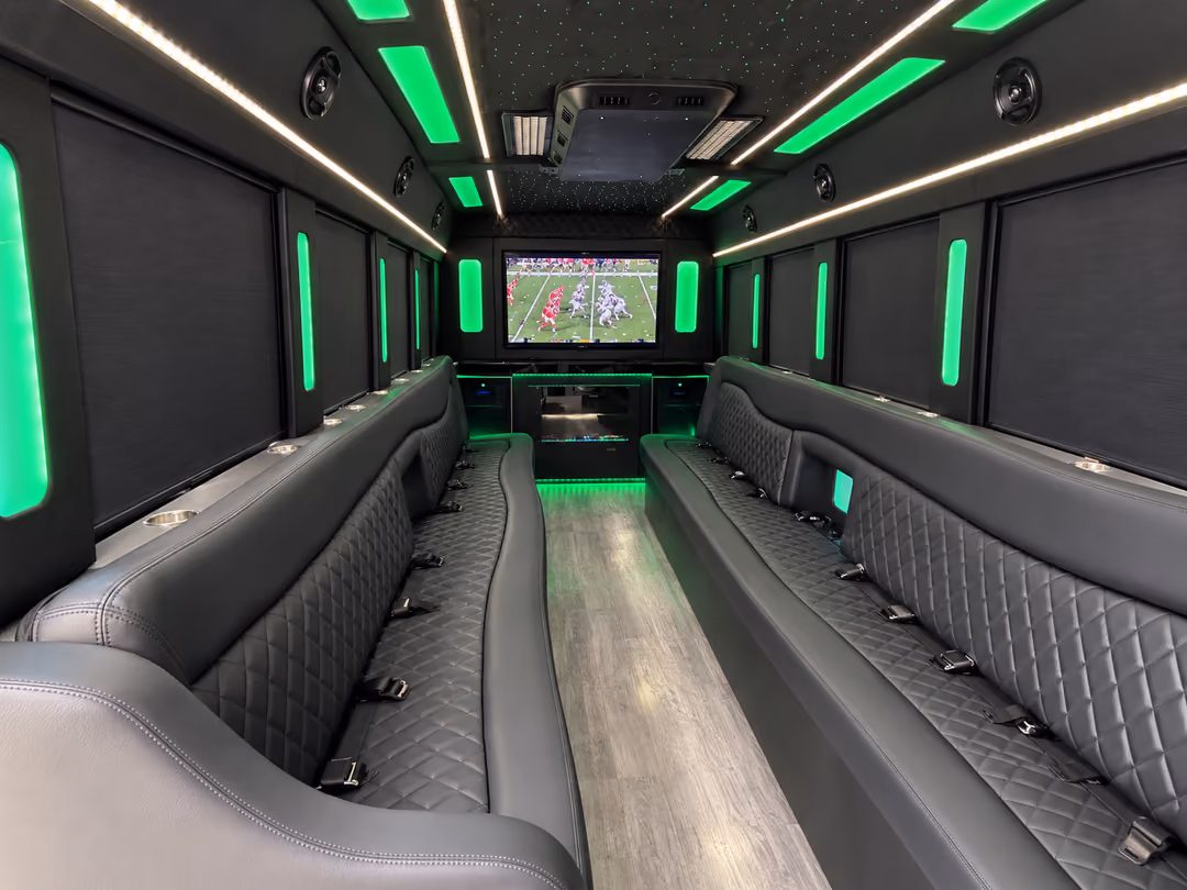 25 passenger party bus interior