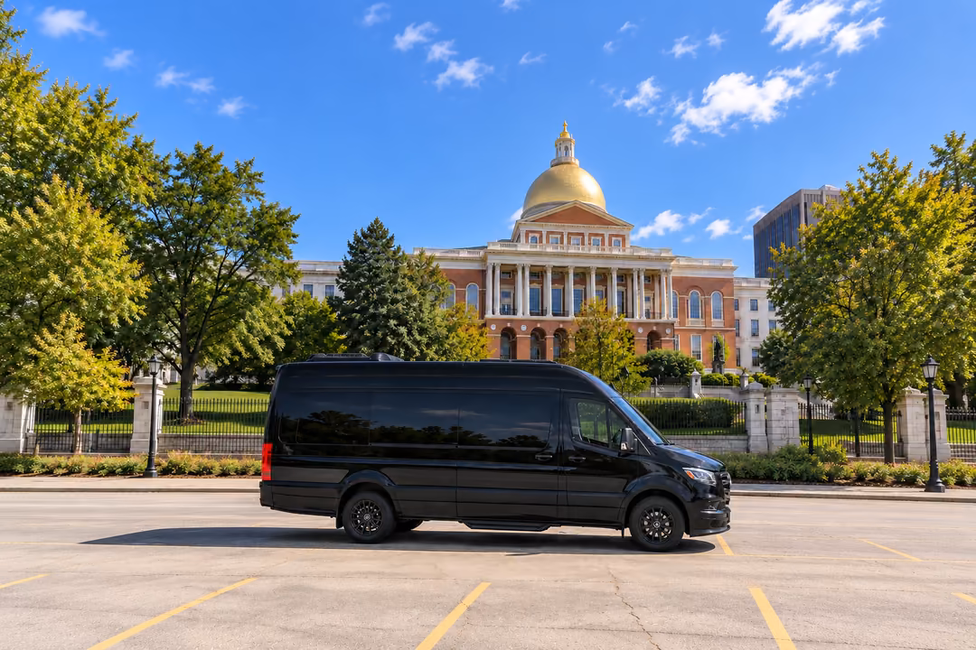 Boston 14 passenger Sprinter limo rental exterior
