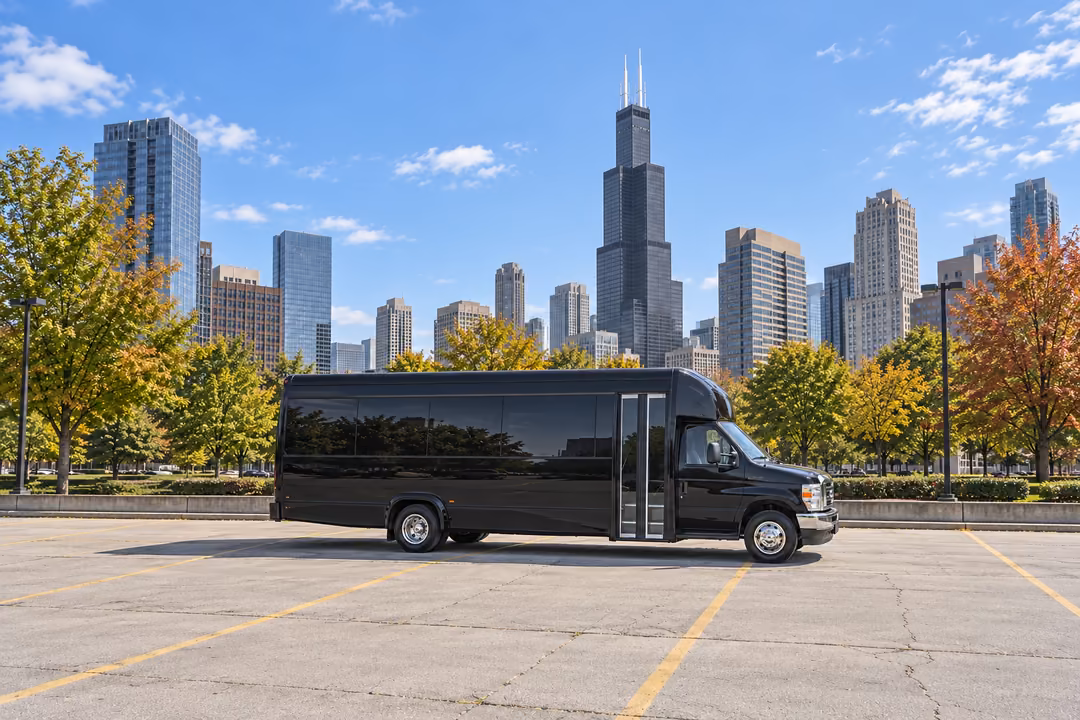 Chicago 20 passenger party bus rental exterior