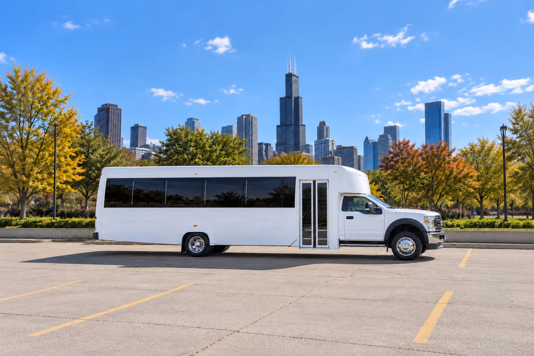 Chicago 30 passenger party bus rental exterior