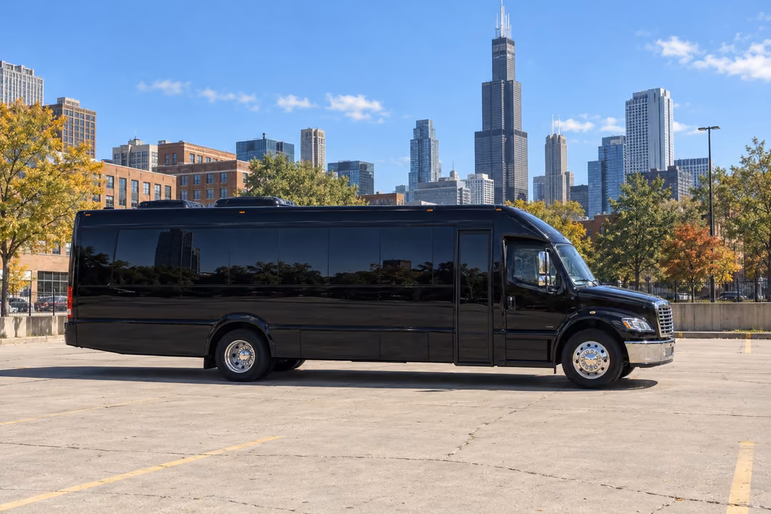 Chicago 40 passenger party bus rental exterior