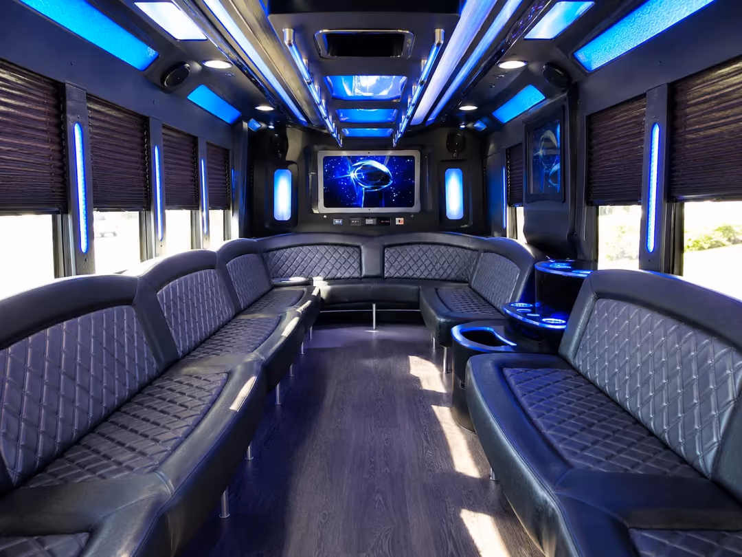 Chicago 20-30 passenger party bus interior