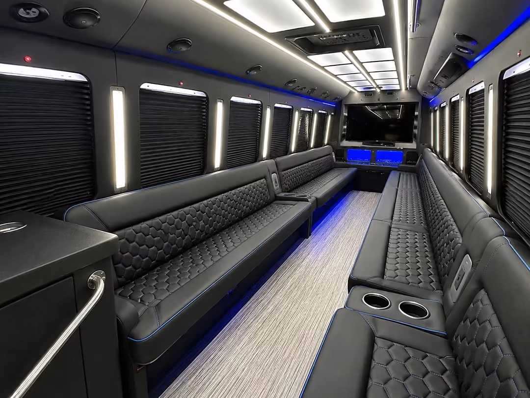 Chicago 30-40 passenger party bus inside