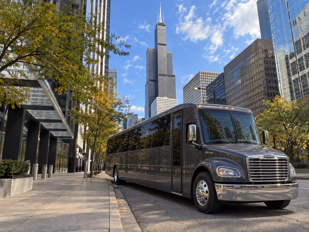 Chicago 40-50 passenger party bus rental exterior