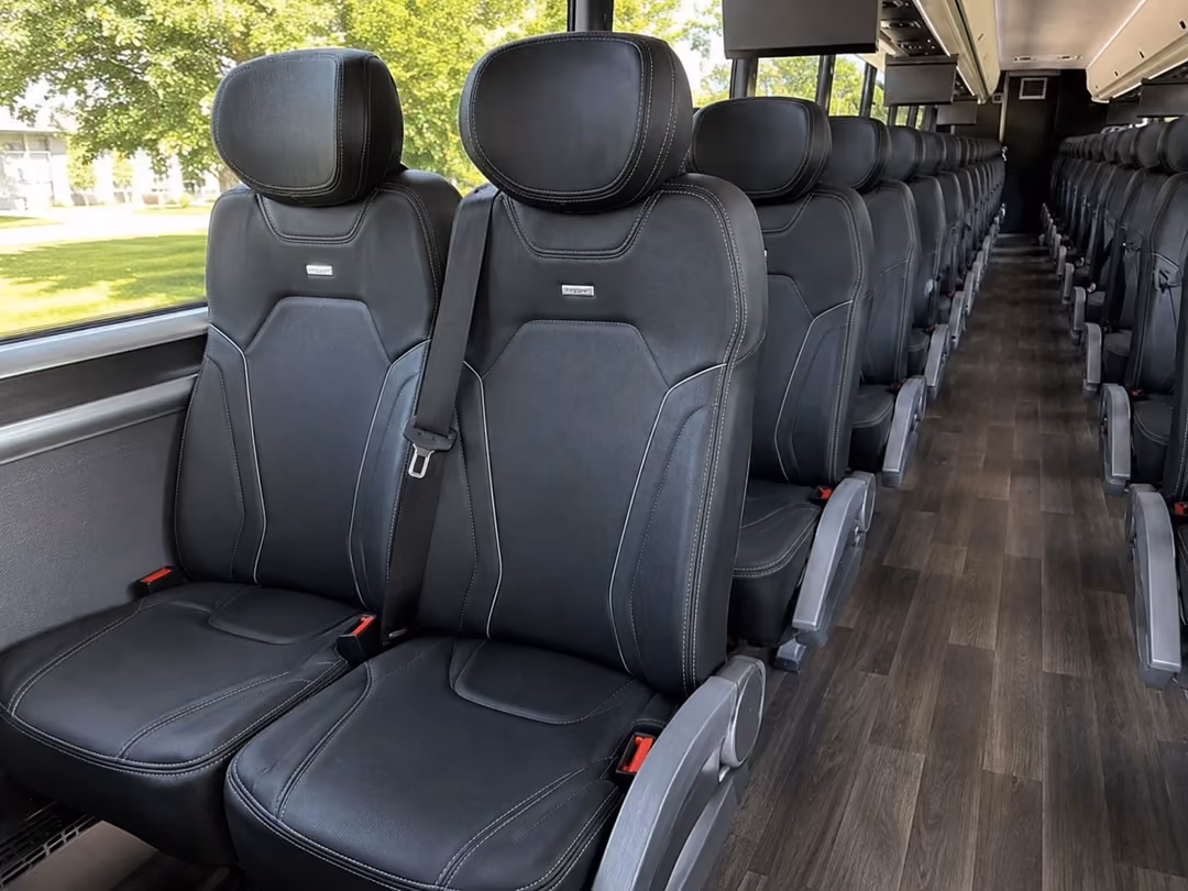 Chicago 47-56 passenger charter bus inside