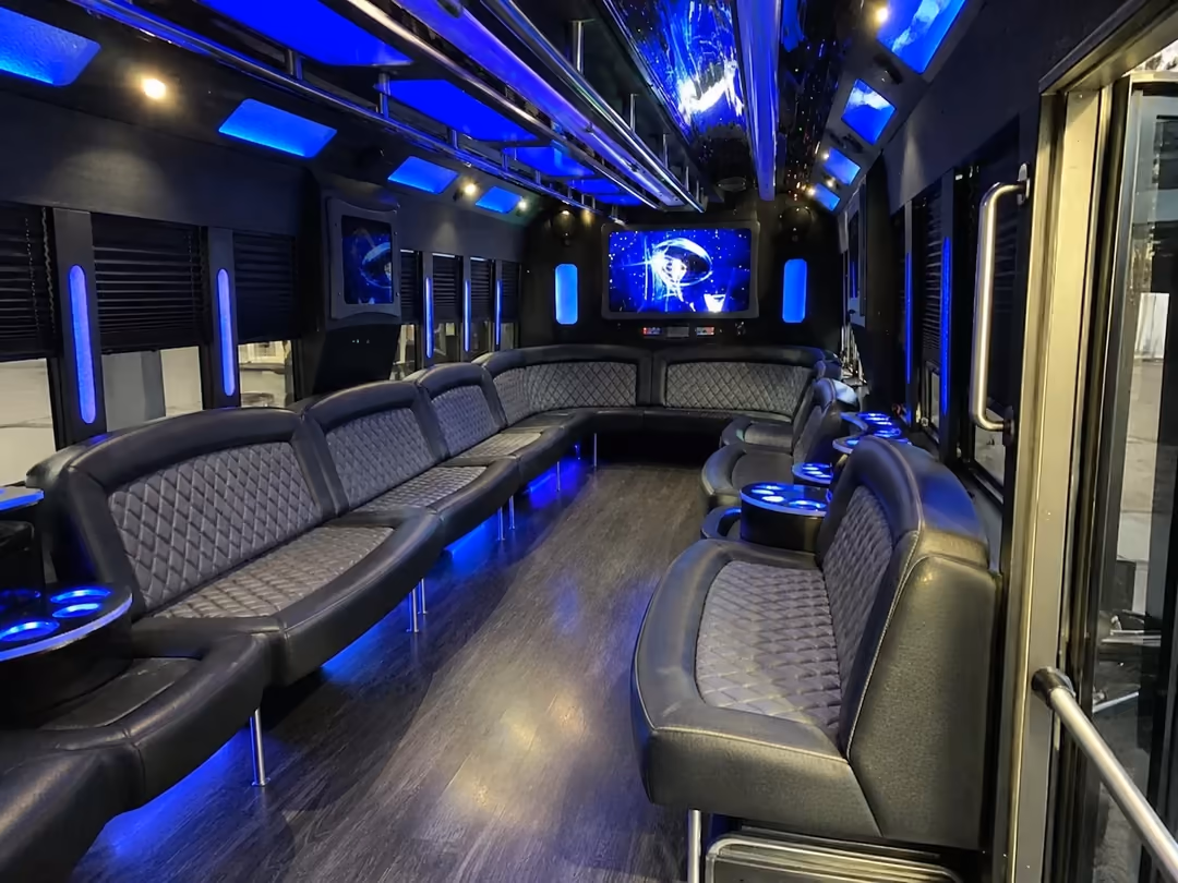 Fort Lauderdale 10-20 passenger party bus interior