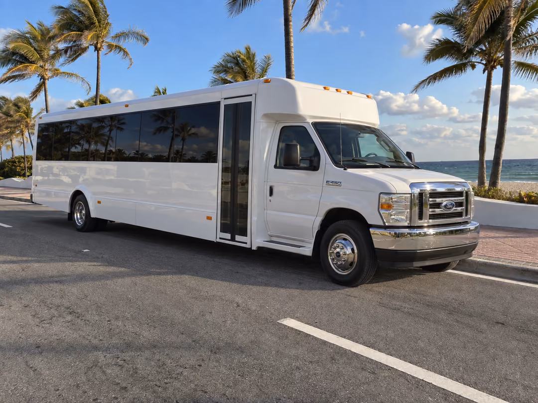 Fort Lauderdale 10-20 passenger party bus rental exterior