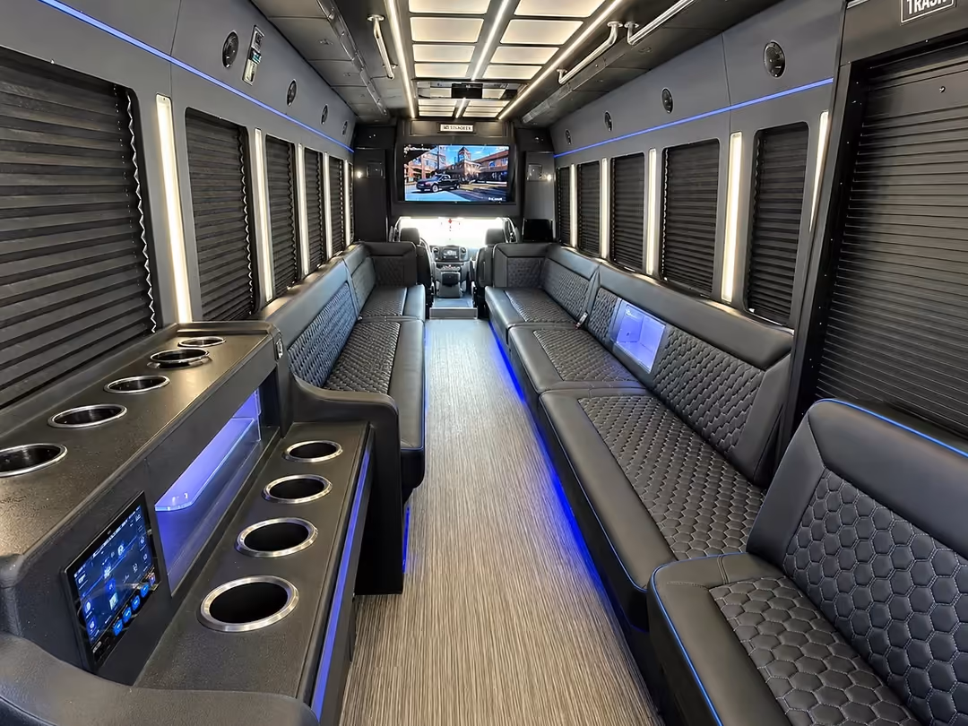 Fort Lauderdale 30-40 passenger party bus interior