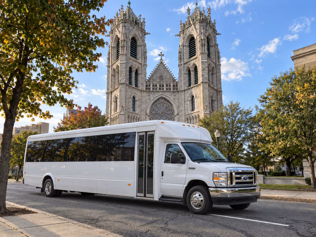 Newark NJ 10-20 passenger party bus rental exterior