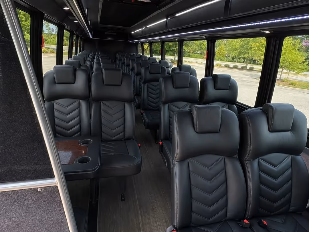 Newark NJ 15-35 passenger minibus rental interior
