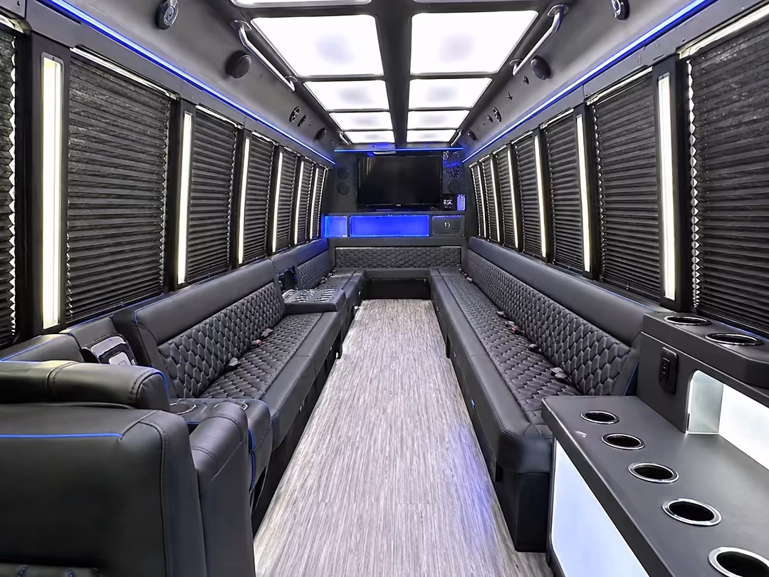 Newark NJ 40-50 passenger party bus inside