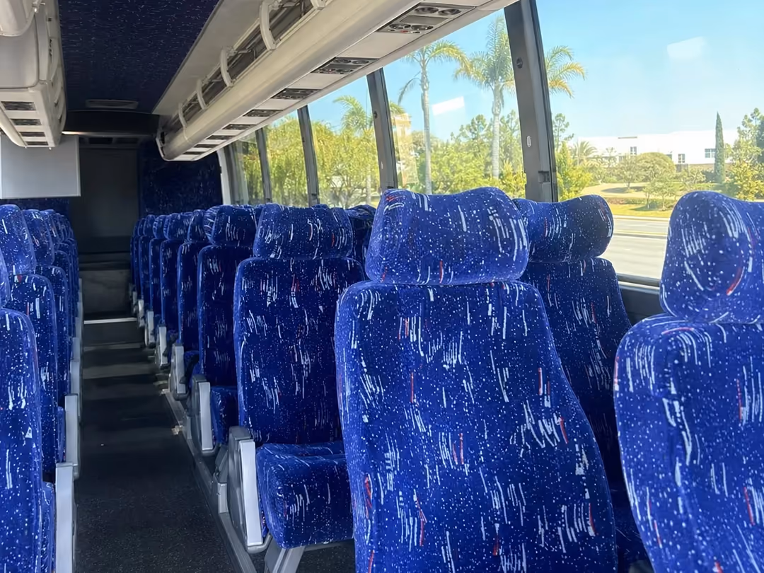 Newark NJ 47-56 passenger charter bus interior